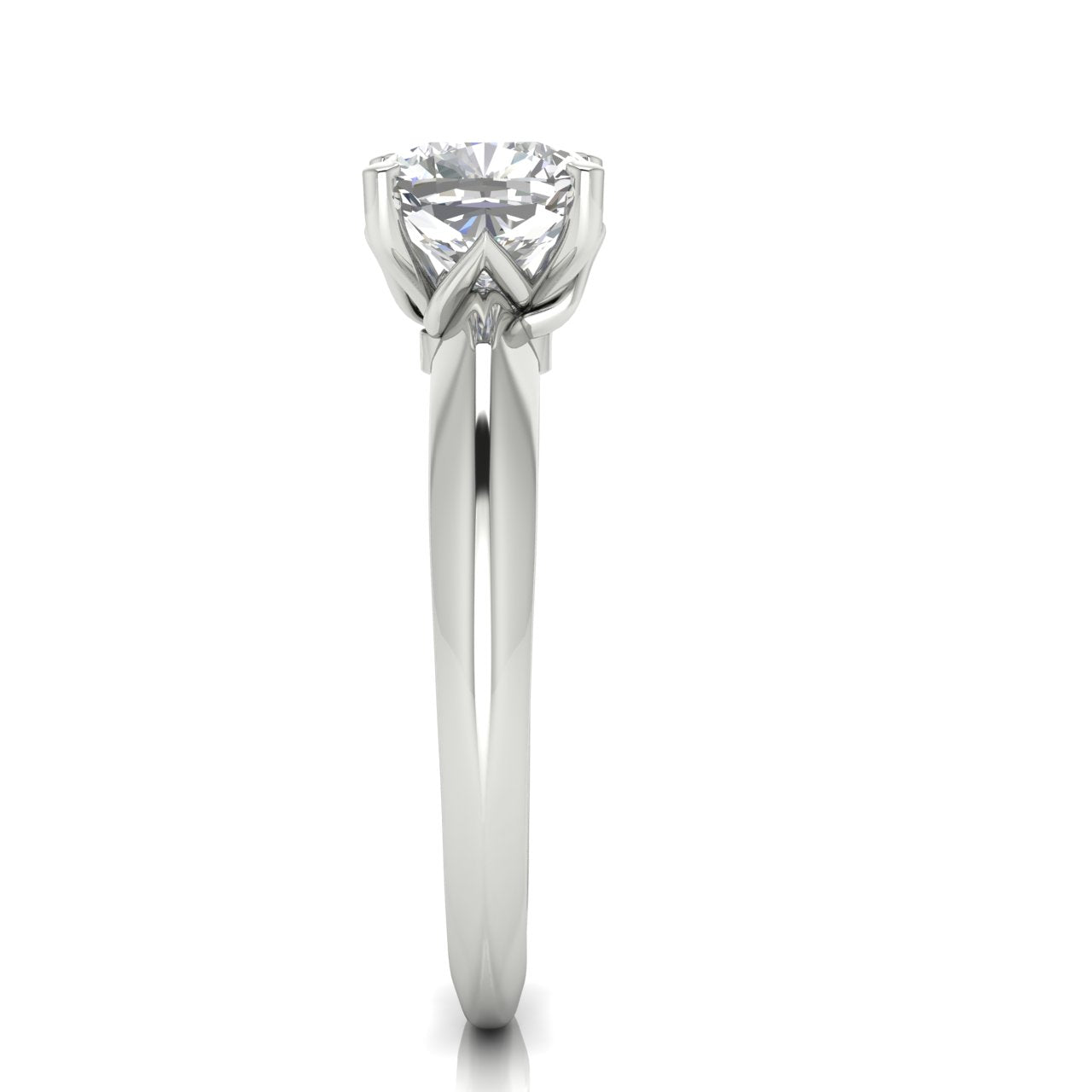 Tulip Prong Cushion Cut Lab Diamond Engagement Ring