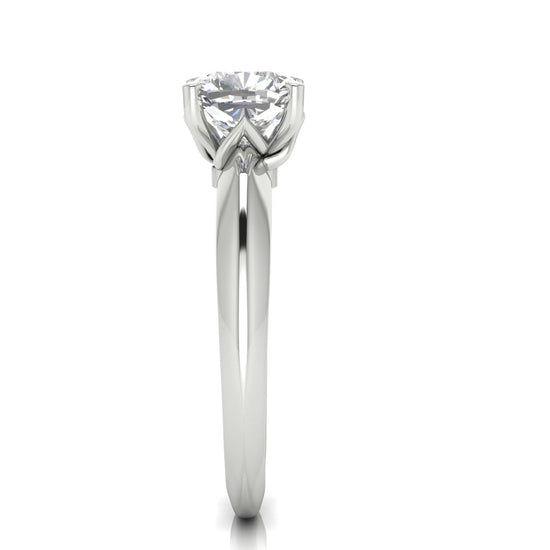 Tulip Prong Cushion Cut Lab Diamond Engagement Ring