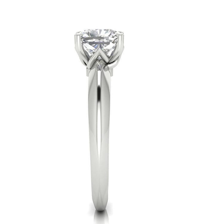 Tulip Prong Cushion Cut Lab Diamond Engagement Ring