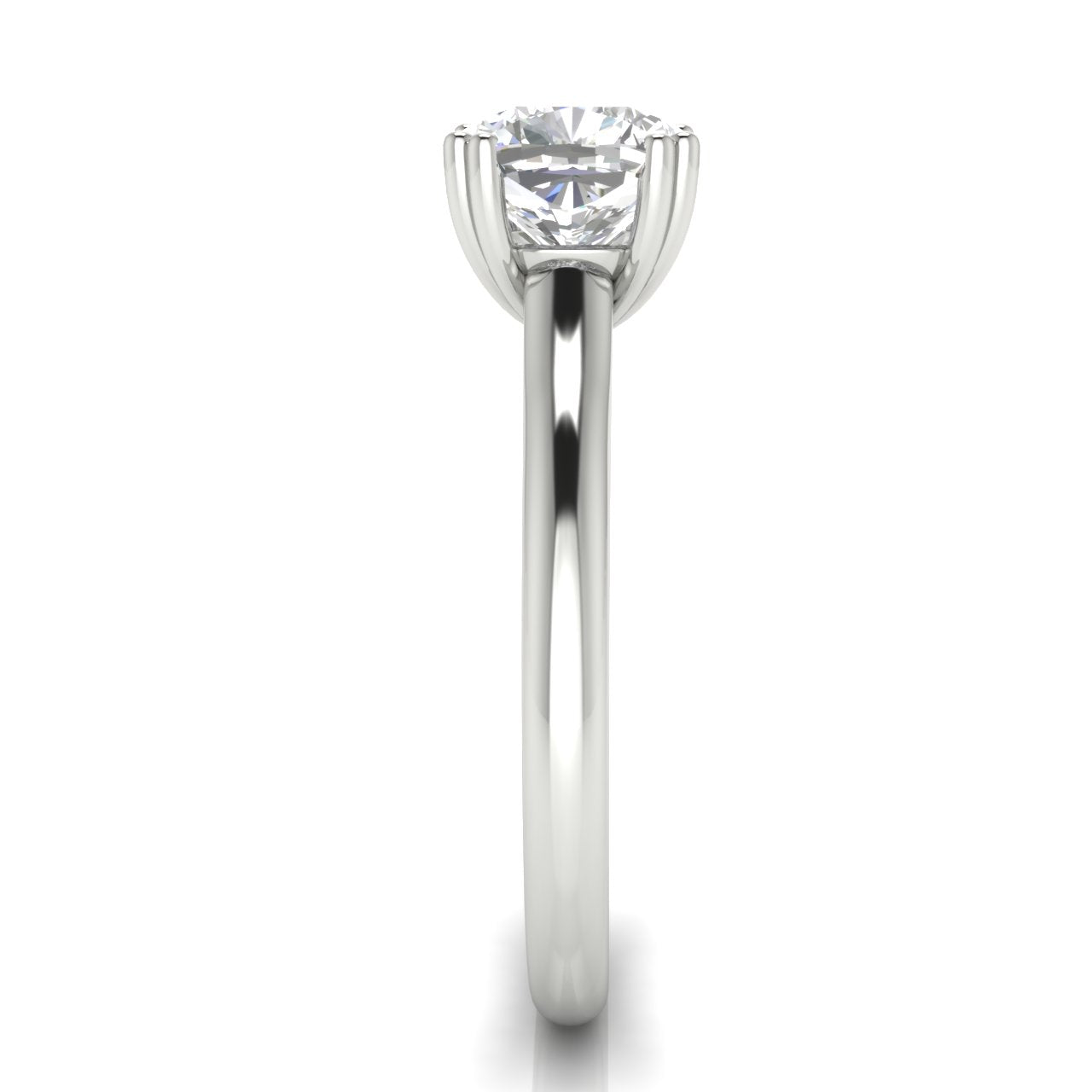 Double Prong Cushion Cut Moissanite Engagement Ring