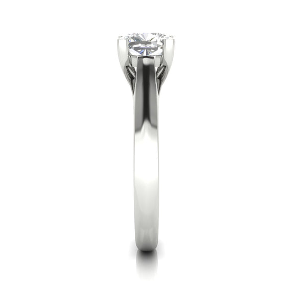 Crossover Cushion Cut Moissanite Engagement Ring