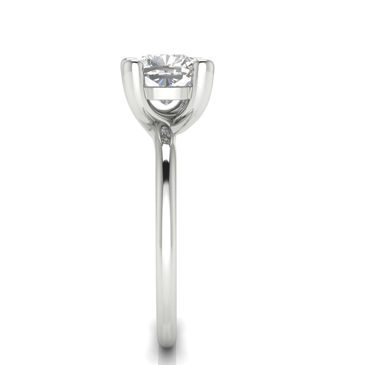 Classic Crossover Cushion Cut Lab Diamond Engagement Ring
