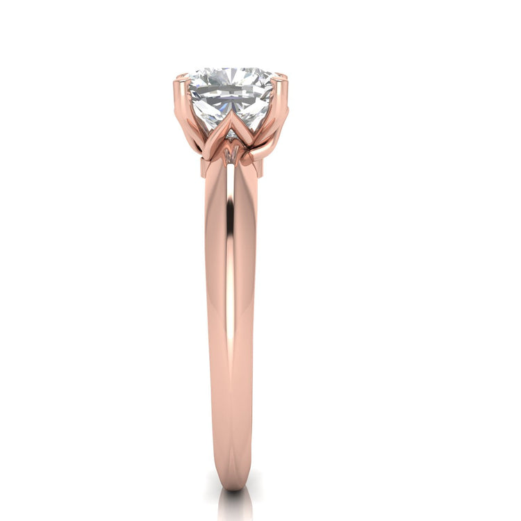 Tulip Prong Cushion Cut Lab Diamond Engagement Ring