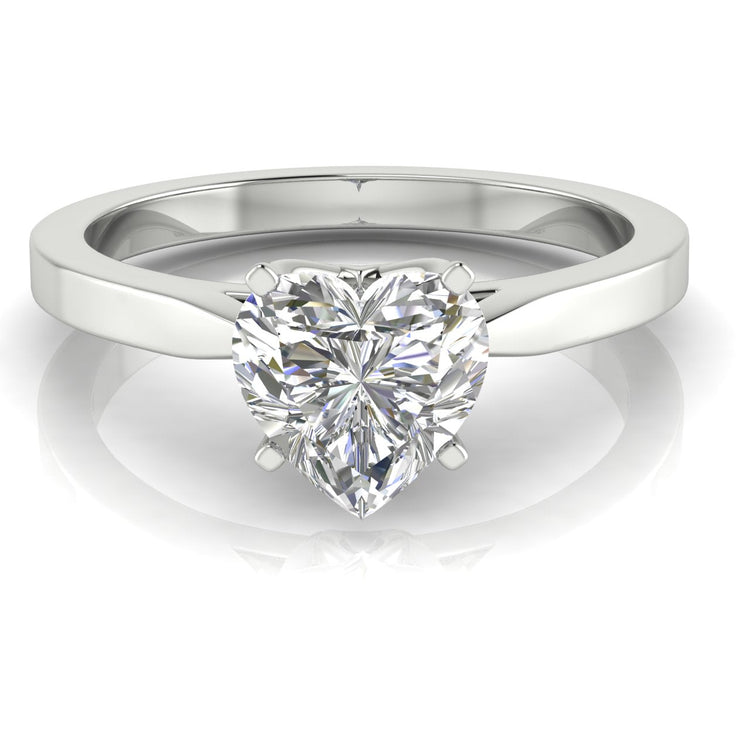 Tulip Basket Heart Shaped Lab Diamond Engagement Ring