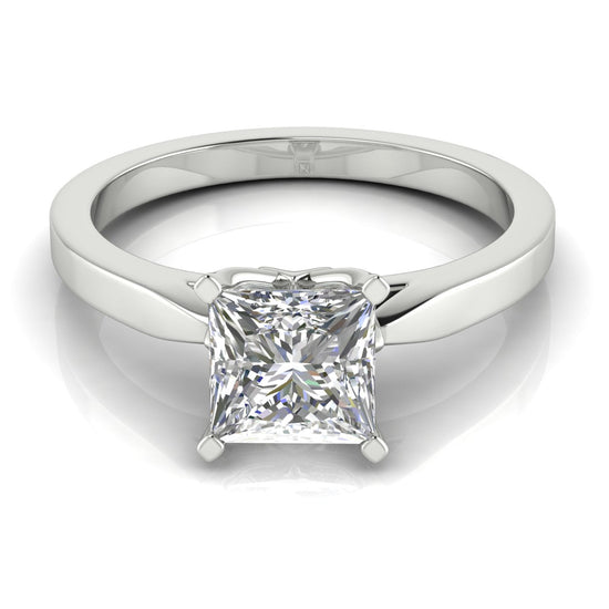 Tulip Basket Princess Cut Lab Diamond Engagement Ring