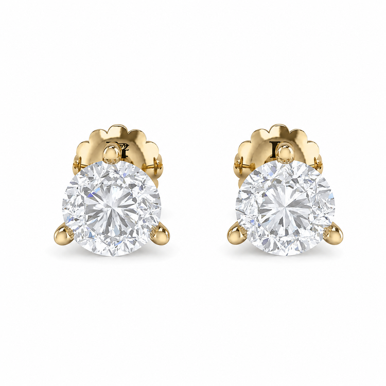Round Stud Lab Diamond Earrings