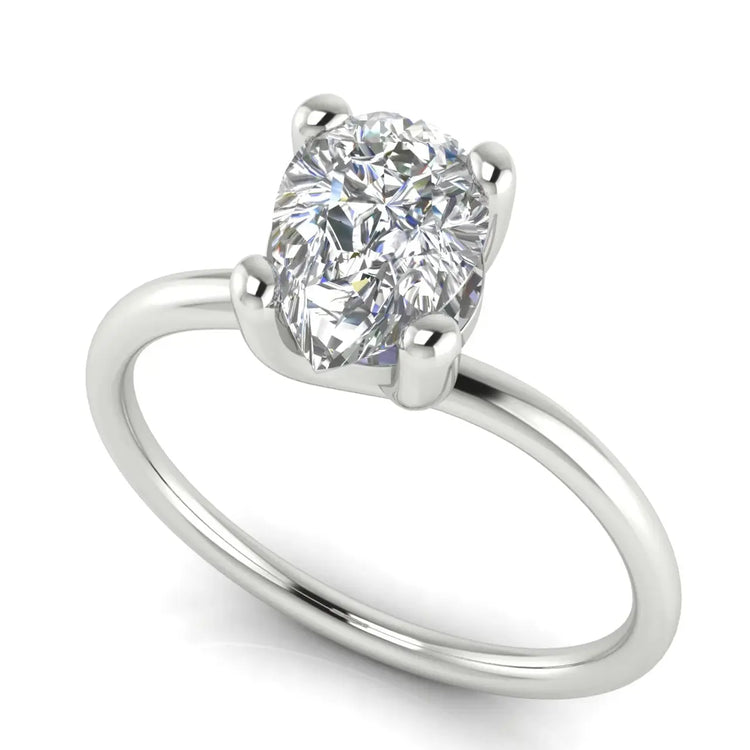 Classic Crossover Pear Shaped Lab Diamond Engagement Ring