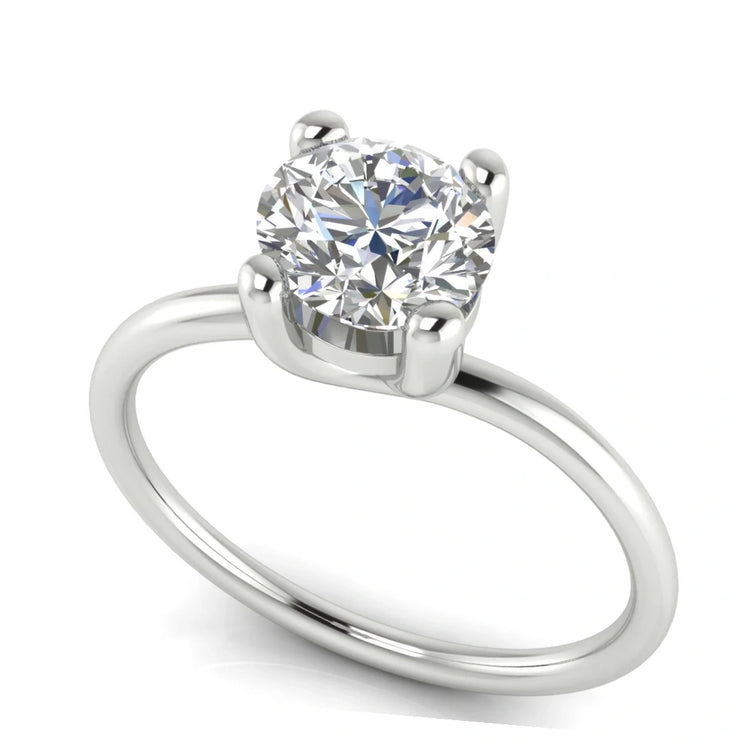 Classic Crossover Round Cut Lab Diamond Engagement Ring