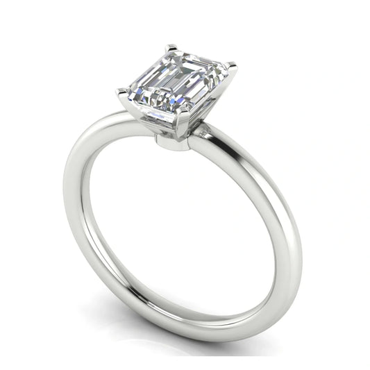 Classic Emerald Cut Lab Diamond Engagement Ring