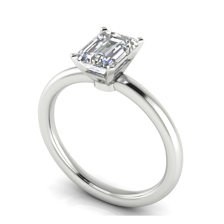 Classic Emerald Cut Lab Diamond Engagement Ring