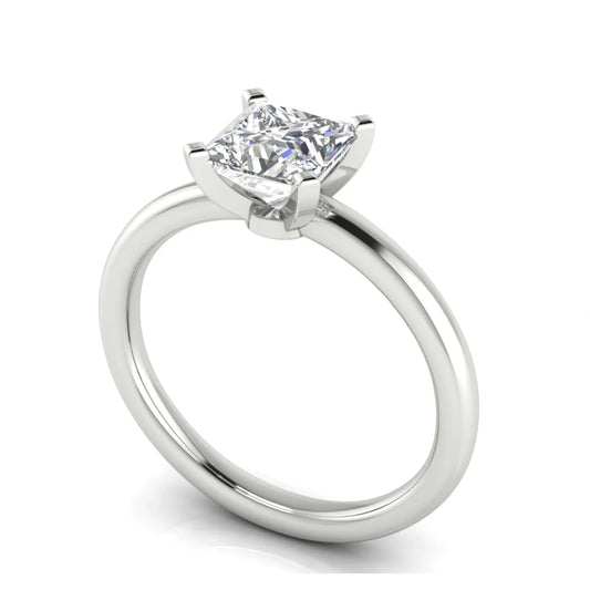 Classic Princess Cut Lab Diamond Engagement Ring