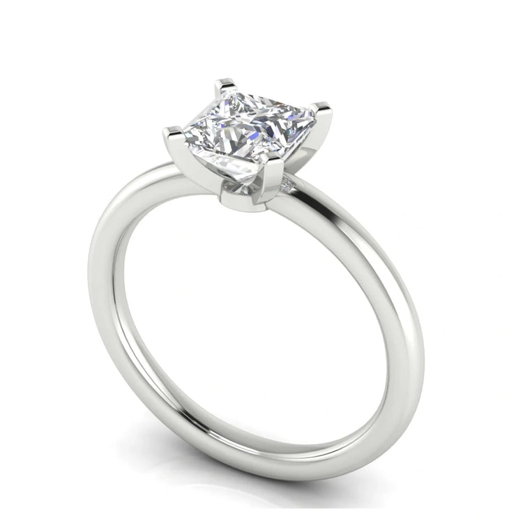 Classic Princess Cut Lab Diamond Engagement Ring