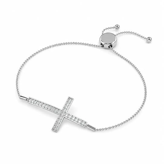 Cross of Light Adjustable Lab Diamond Bracelet