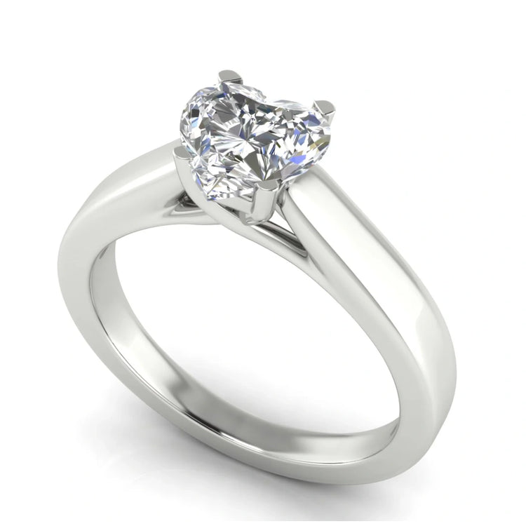 Crossover Basket Heart Shaped Lab Diamond Engagement Ring