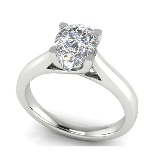 Crossover Pear Shaped Lab Diamond Engagement Ring
