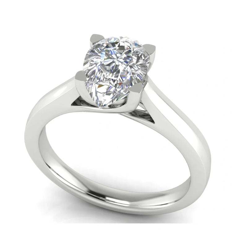 Crossover Pear Shaped Lab Diamond Engagement Ring