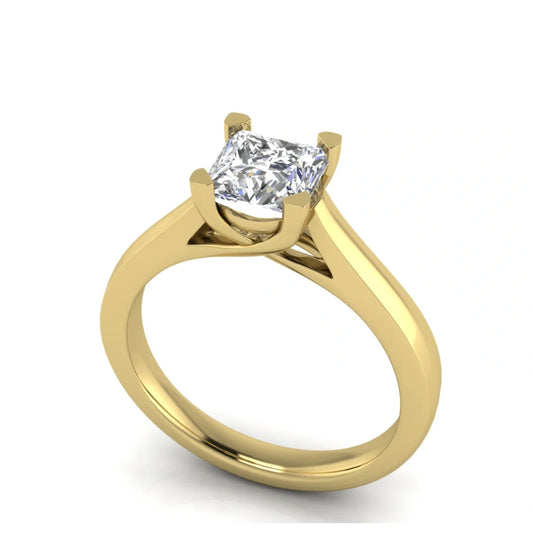 Crossover Princess Cut Lab Diamond Engagement Ring