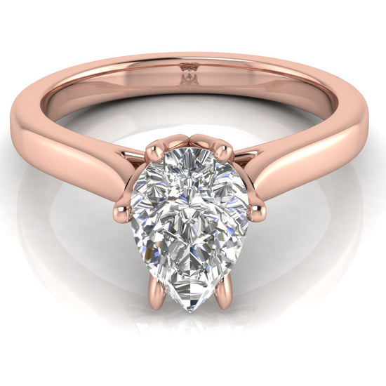 Floral Pear Shaped Moissanite Engagement Ring
