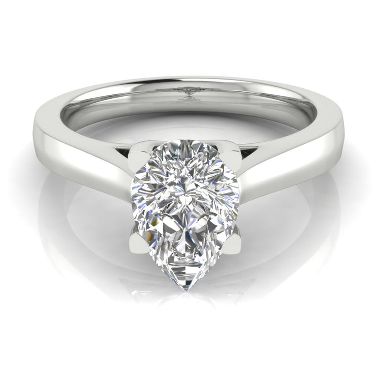 Crossover Pear Shaped Engagement Ring | Moissanite | Lab Grown Diamond