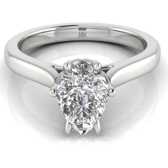 Floral Pear Shaped Moissanite Engagement Ring