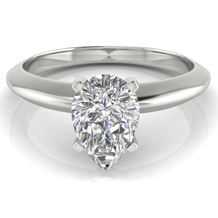 Tulip Prong Pear Shaped  Engagement Ring | Moissanite | Lab Grown Diamond