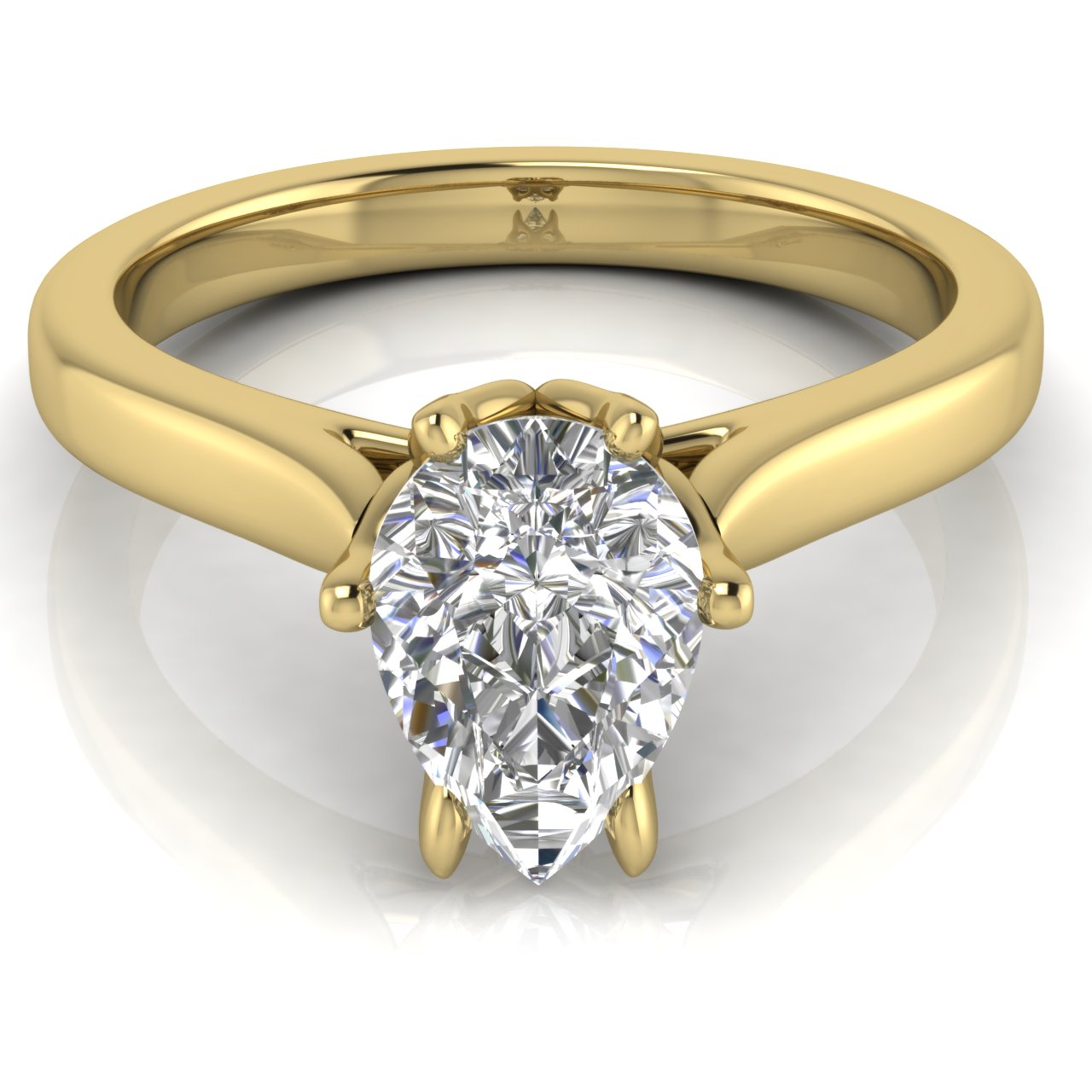 Floral Pear Shaped Moissanite Engagement Ring