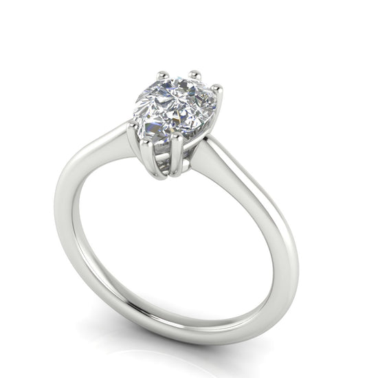 6 Prong Floating Pear shaped Moissanite Engagement Ring