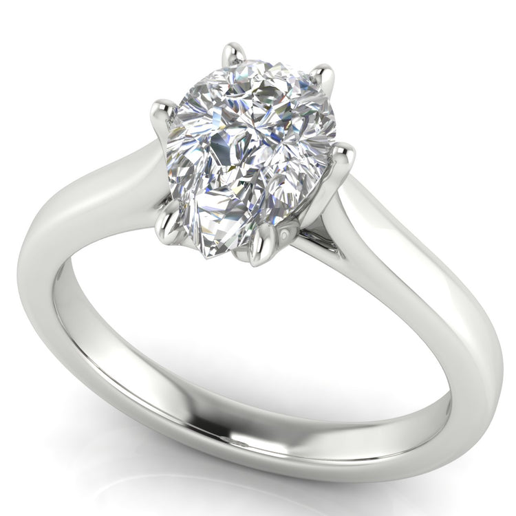Floral Pear Shaped Moissanite Engagement Ring