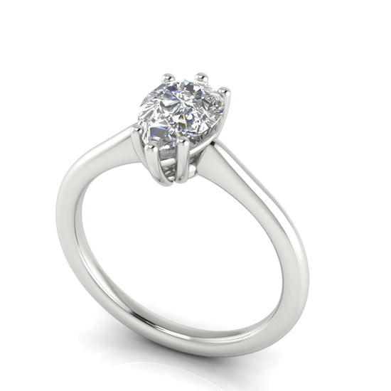 6 Prong Floating Pear Shaped Lab Diamond Engagement Ring