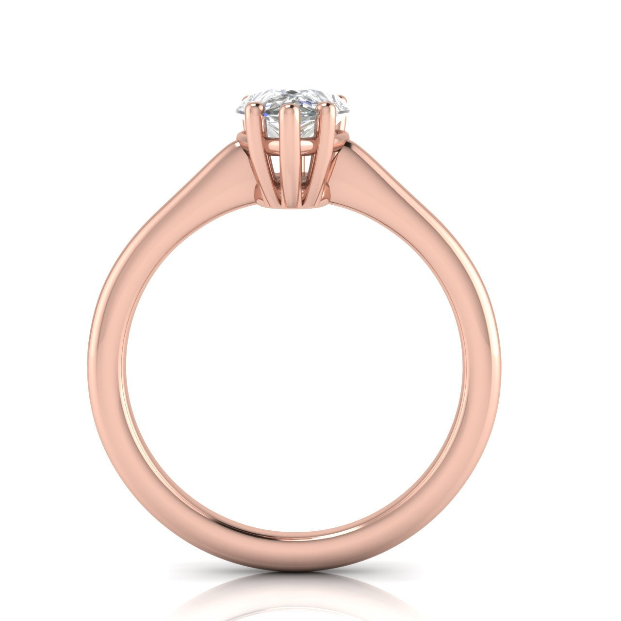 6 Prong Floating Pear Shaped Lab Diamond Engagement Ring
