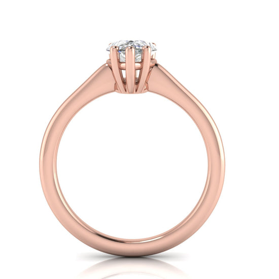6 Prong Floating Pear Shaped Lab Diamond Engagement Ring