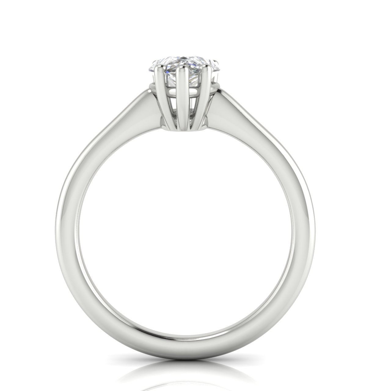 6 Prong Floating Pear Shaped Lab Diamond Engagement Ring