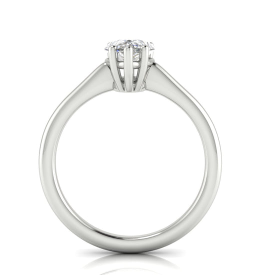 6 Prong Floating Pear Shaped Lab Diamond Engagement Ring