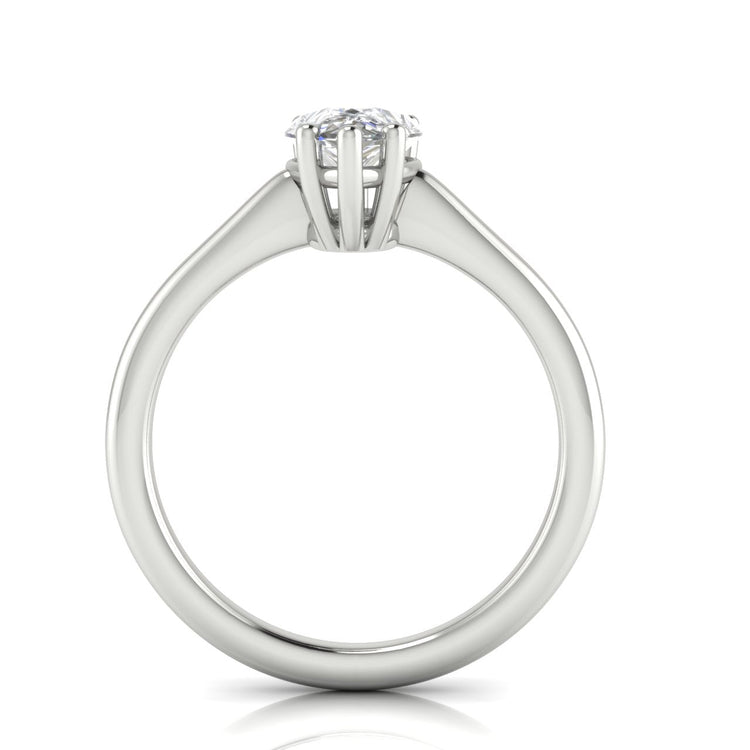 6 Prong Floating Pear Shaped Lab Diamond Engagement Ring