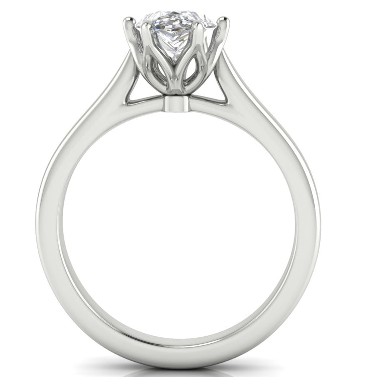 Floral Pear Shaped Moissanite Engagement Ring