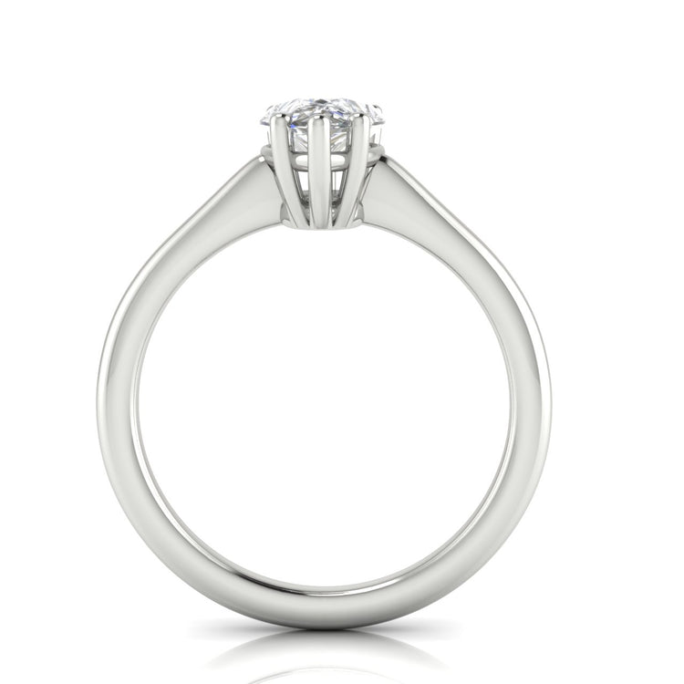 6 Prong Floating Pear shaped Moissanite Engagement Ring