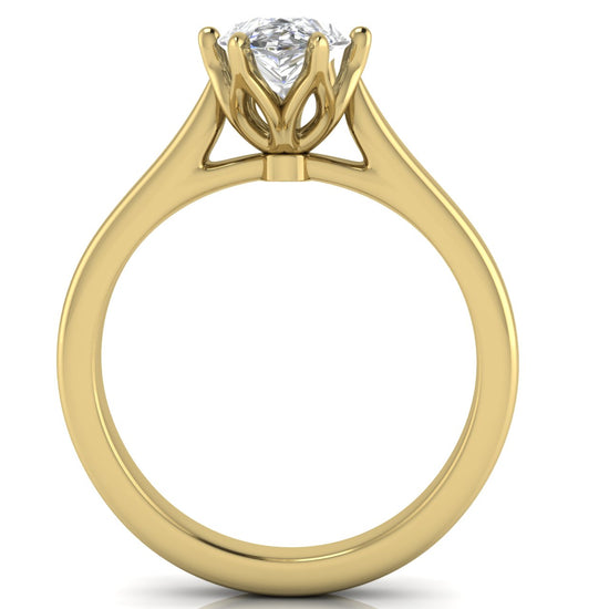 Floral Pear Shaped Moissanite Engagement Ring