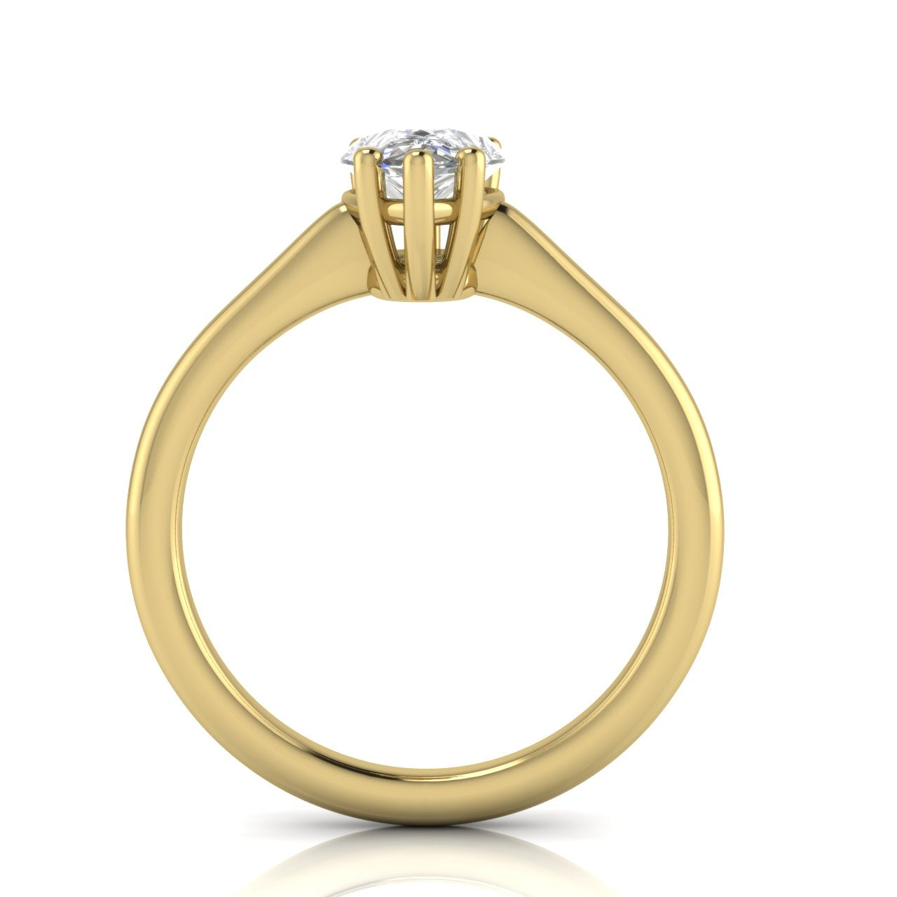 6 Prong Floating Pear Shaped Lab Diamond Engagement Ring