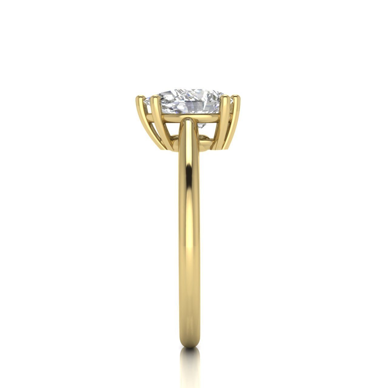 6 Prong Floating Pear Shaped Lab Diamond Engagement Ring