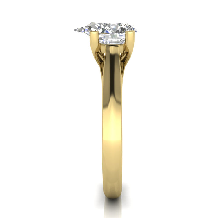 Crossover Pear Shaped Moissanite Engagement Ring