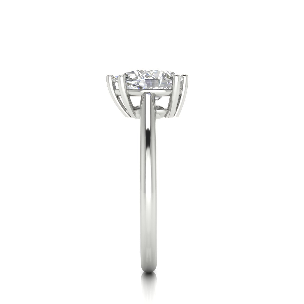 6 Prong Floating Pear Shaped Lab Diamond Engagement Ring