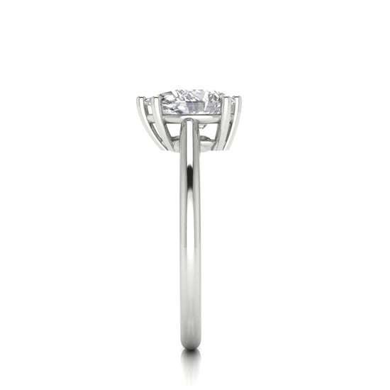 6 Prong Floating Pear Shaped Lab Diamond Engagement Ring