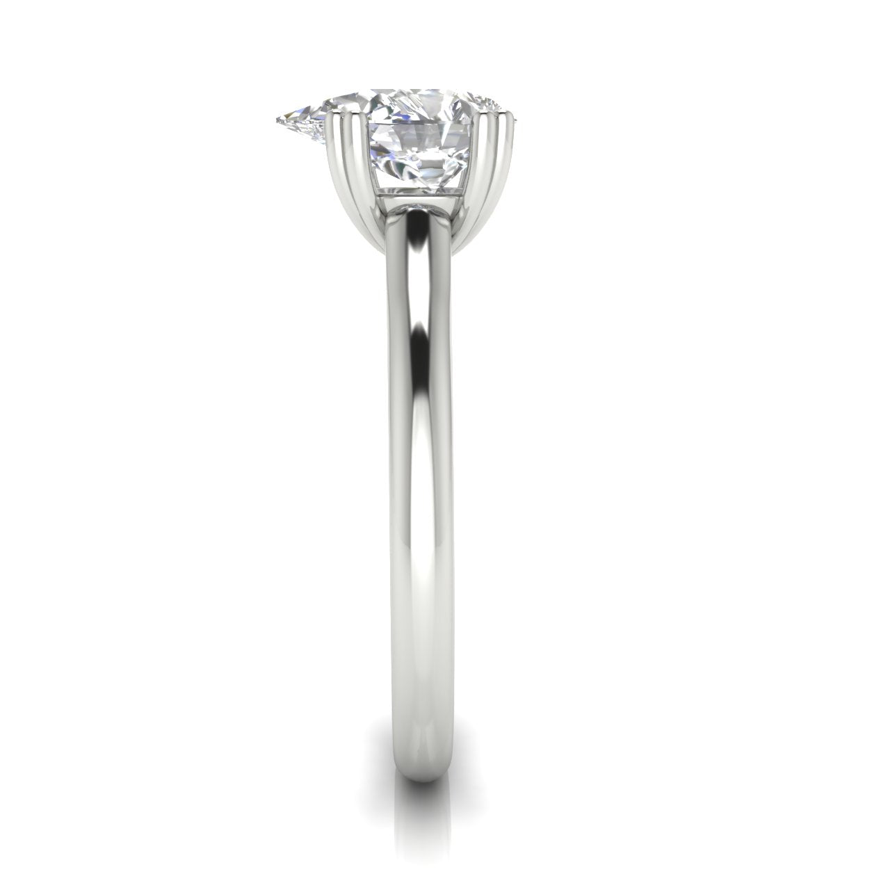 Double Prong Pear Shaped Moissanite Engagement Ring