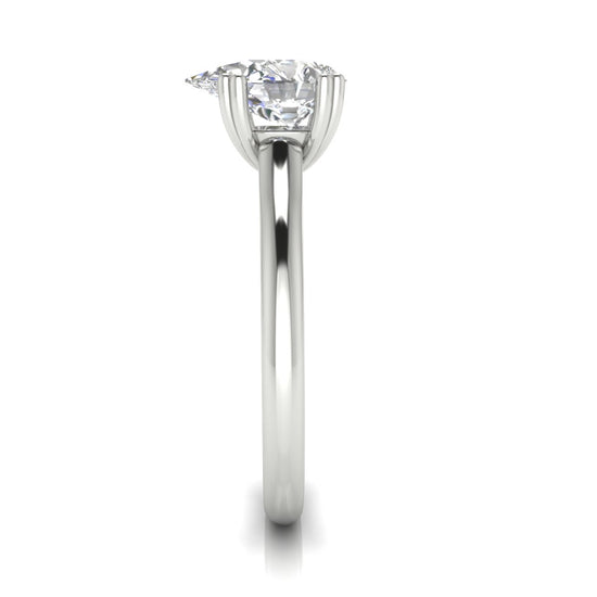Double Prong Pear Shaped Moissanite Engagement Ring