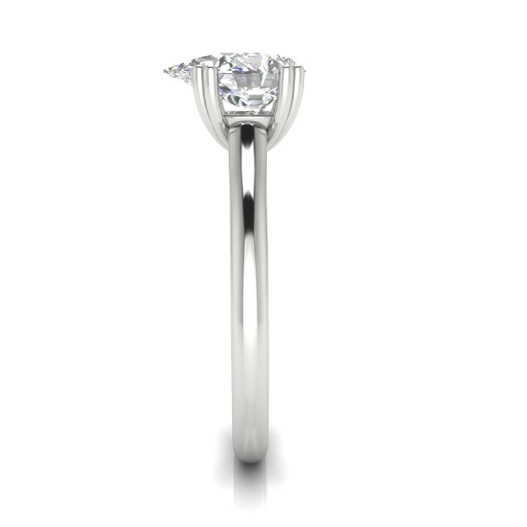 Double Prong Pear Shaped Moissanite Engagement Ring