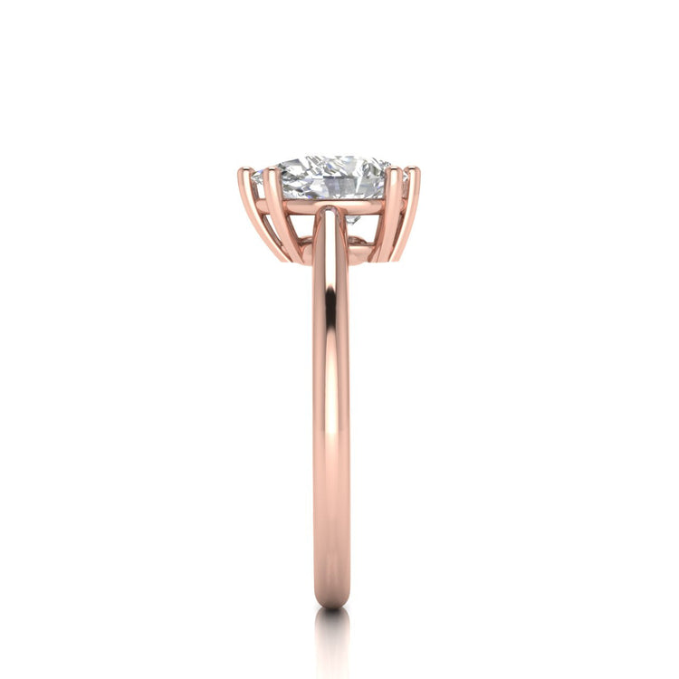 6 Prong Floating Pear Shaped Lab Diamond Engagement Ring