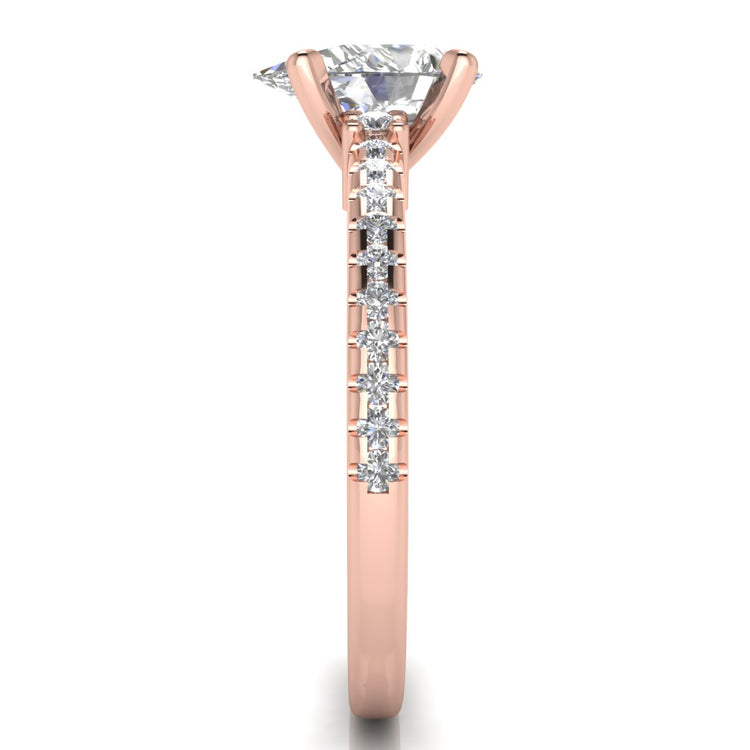 Floating Shoulder Pear Shaped Moissanite Engagement Ring