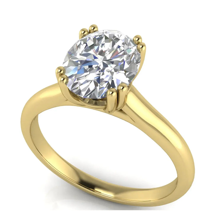Double Prong Oval Lab Diamond Engagement Ring