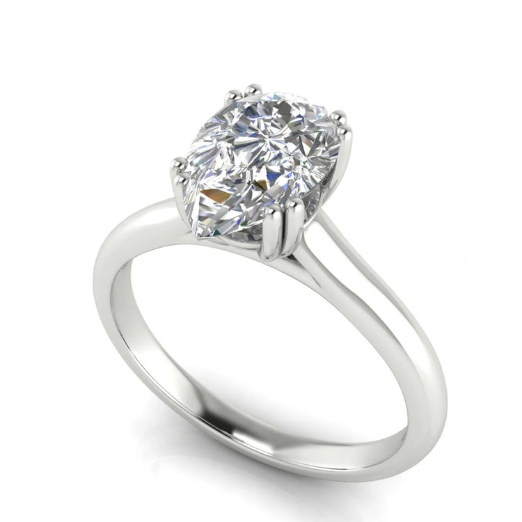 Double Prong Pear Shaped Lab Diamond Engagement Ring