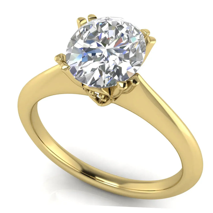 Double Prong Tulip Oval Lab Diamond Engagement Ring